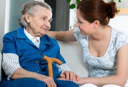 community services care worker elderly woman patient